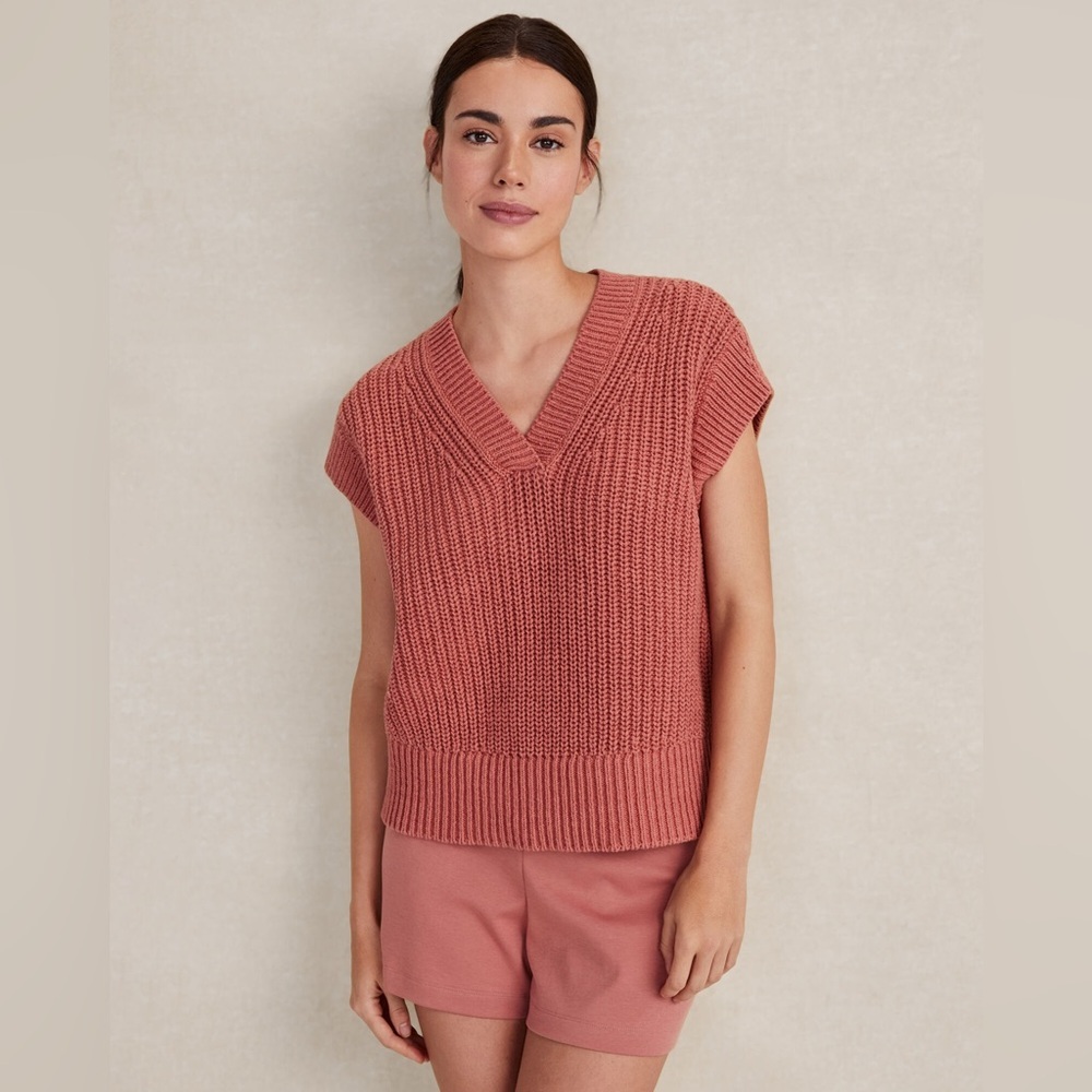 Haven Well Within Sweater Organic Cotton Linen Pink Large